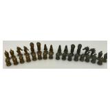 Est. $400.00- $600.00 14' x 14' Vintage Greek Brutalist Bronze Chess Set With Matching Brass Board