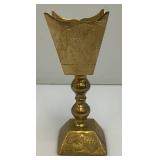 Vintage 1970's Etched Brass Chalice Goblet Vessels /Votive Candle Holder 1=4' 1= 8'