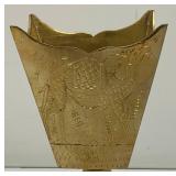 Vintage 1970's Etched Brass Chalice Goblet Vessels /Votive Candle Holder 1=4' 1= 8'