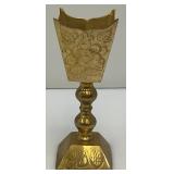 Vintage 1970's Etched Brass Chalice Goblet Vessels /Votive Candle Holder 1=4' 1= 8'