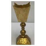 Vintage 1970's Etched Brass Chalice Goblet Vessels /Votive Candle Holder 1=4' 1= 8'