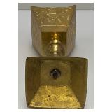Vintage 1970's Etched Brass Chalice Goblet Vessels /Votive Candle Holder 1=4' 1= 8'