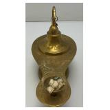 Vintage Etched Brass Aladdin Genie Style Oil Lamp 4' x 5' x 9'