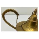 Vintage Etched Brass Aladdin Genie Style Oil Lamp 4' x 5' x 9'