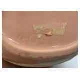 1940's Chadwick Pottery Soft Pink Vase Cream Fern leaf 8' Hollywood Glam With Paper And Foil Label