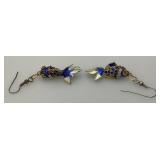 Vintage Cloisonne Fish 1 1/4' Earrings