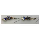 Vintage Cloisonne Fish 1 1/4' Earrings