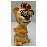 Vintage Porcelain Lion Pin Cushion Scissor Sewing Tool Holder 6'