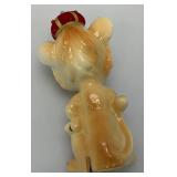 Vintage Porcelain Lion Pin Cushion Scissor Sewing Tool Holder 6'