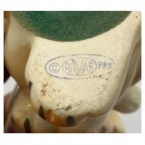 Vintage Porcelain Lion Pin Cushion Scissor Sewing Tool Holder 6'