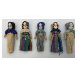 Group Of Vintage Worry Dolls 3 1/2'