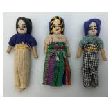 Group Of Vintage Worry Dolls 3 1/2'
