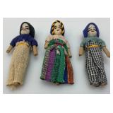 Group Of Vintage Worry Dolls 3 1/2'
