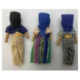 Group Of Vintage Worry Dolls 3 1/2'