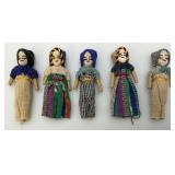 Group Of Vintage Worry Dolls 3 1/2'