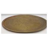 Very Large 30 1/4' Heavy Etched Brass Serving Tray Arabic