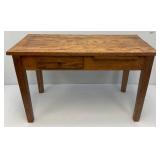 Vintage Primitive Solid Oakl 16' x 20' x 33' Kids Desk With Drawer And Pullout
