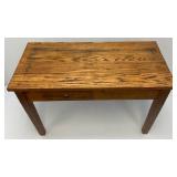 Vintage Primitive Solid Oakl 16' x 20' x 33' Kids Desk With Drawer And Pullout
