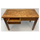 Vintage Primitive Solid Oakl 16' x 20' x 33' Kids Desk With Drawer And Pullout