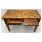 Vintage Primitive Solid Oakl 16' x 20' x 33' Kids Desk With Drawer And Pullout