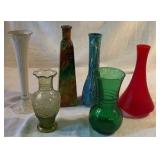 Six Colorful Vases