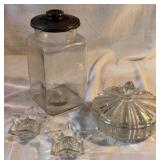 Apothecary Jar with Lid, Candy Dish, Star Shaped Candle Holders