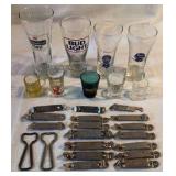 Beer Glasses, Shot Glasses, Openers