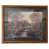 Framed Loghouse Picture