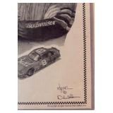 Black and White Pencil Sketch of Dale Earnhardt Sr and Jr