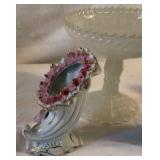 Pedestal Dish, Japan Bud Vase, Ceramic Swan Vase, Mexican Pottery
