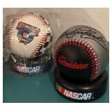 3 Collectors Helmets and 2 Baseballs