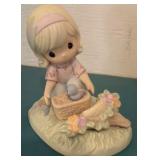 Five Precious Moments Figurines and Three Precious Moments Magnets
