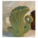 Pedestal Dish, Japan Bud Vase, Ceramic Swan Vase, Mexican Pottery