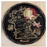 Souvenir Trays, Plate, and Cup and Saucer
