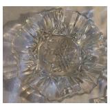 Six Vintage Clear Glass Serving Dishes