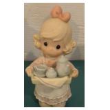 Four Precious Moments Figurines and Plate