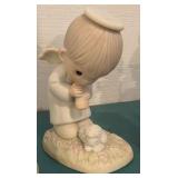 Five Precious Moments Figurines and Three Precious Moments Magnets
