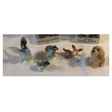 Two Handpainted Soldiers and Five Miniature Animals