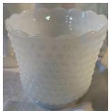 Eight Pieces of White Milk Glass