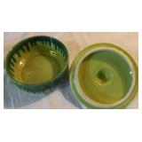 Vintage Green Planter, Basket, Covered Dish