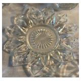 Six Vintage Clear Glass Serving Dishes