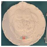 Four Precious Moments Figurines and Plate
