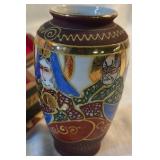 A Collection of Trinket Boxes and an Oriental Style Vase