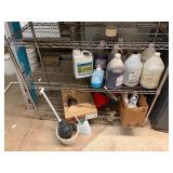 shelving unit with contents
