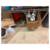 shelving unit with contents