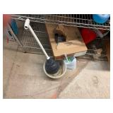 shelving unit with contents