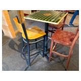 Unique football top table w 3 chairs