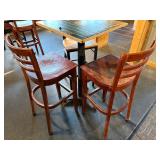 Unique football top table w 3 chairs