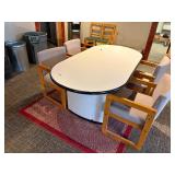 conference table, chairs and rug