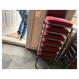 stack of 7 banquet chairs